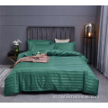 Hotel mewah polyester satin padat 4 pcs set tempat tidur